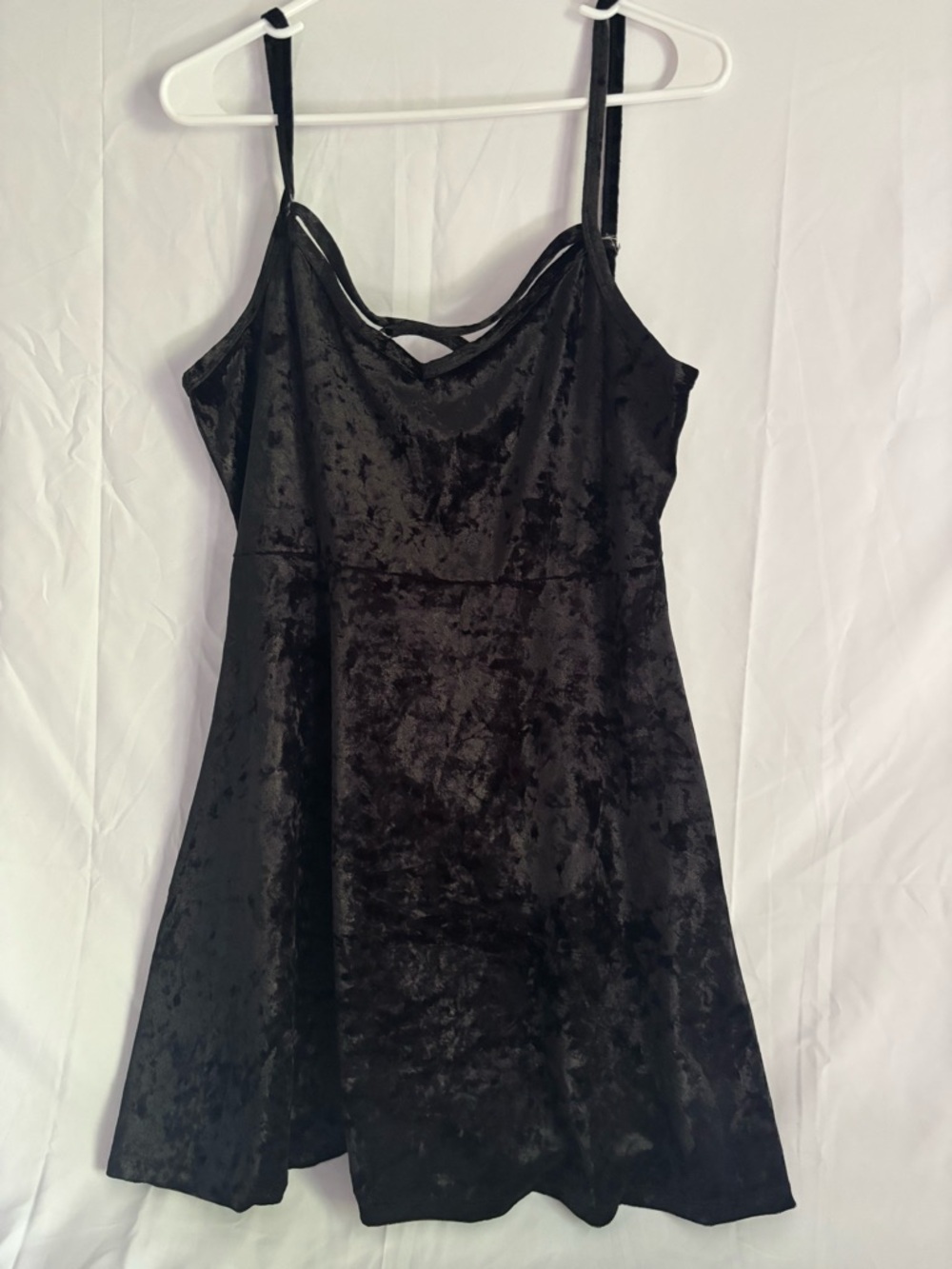BONGO Black Velvet Slip Dress with Spaghetti Straps